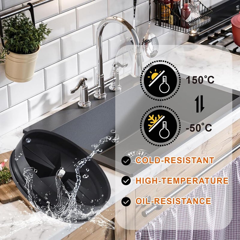 MMXIANG Garbage Disposal Splash Guards, 3 3/8" Kitchen Sink Splash Guard, QCB-AM Garbage Disposal Stopper Fit for in.SinkErator Evolution Series, Rubber Kitchen Sink Drain Cover(2 Pack) - Image 4